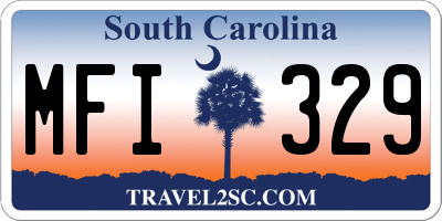 SC license plate MFI329