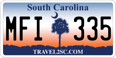 SC license plate MFI335