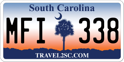 SC license plate MFI338