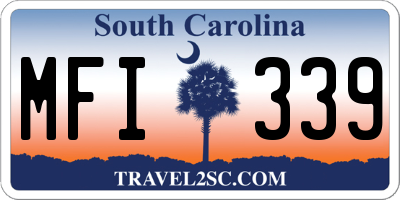 SC license plate MFI339
