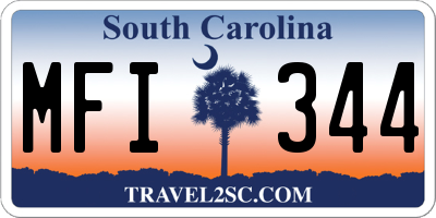 SC license plate MFI344