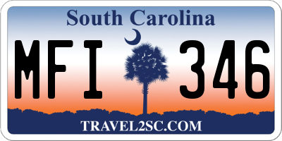 SC license plate MFI346
