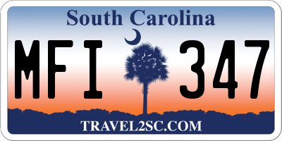 SC license plate MFI347