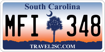 SC license plate MFI348