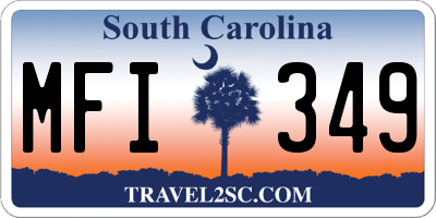 SC license plate MFI349