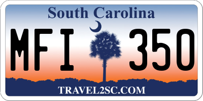 SC license plate MFI350