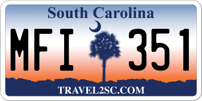 SC license plate MFI351