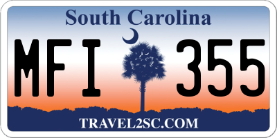 SC license plate MFI355