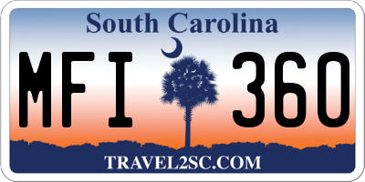 SC license plate MFI360