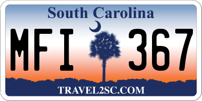 SC license plate MFI367