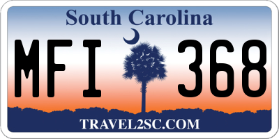 SC license plate MFI368