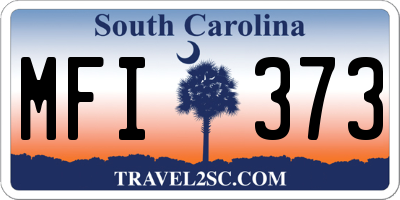 SC license plate MFI373