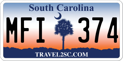 SC license plate MFI374