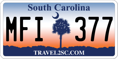 SC license plate MFI377
