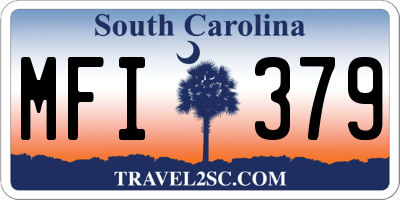 SC license plate MFI379