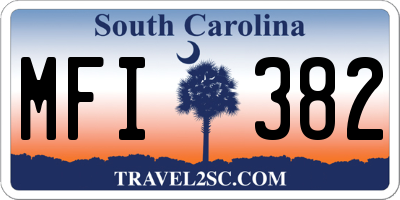 SC license plate MFI382