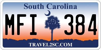 SC license plate MFI384