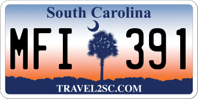 SC license plate MFI391