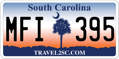 SC license plate MFI395
