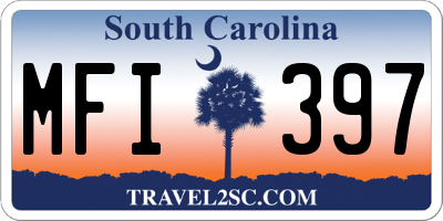 SC license plate MFI397