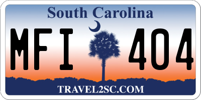 SC license plate MFI404