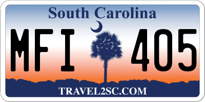 SC license plate MFI405