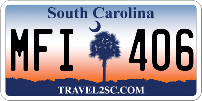 SC license plate MFI406