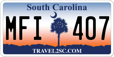 SC license plate MFI407