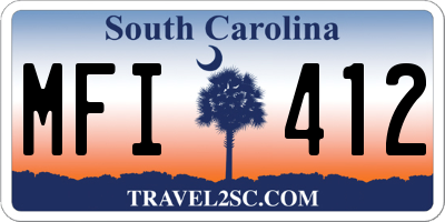 SC license plate MFI412
