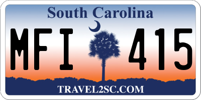 SC license plate MFI415