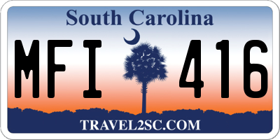 SC license plate MFI416