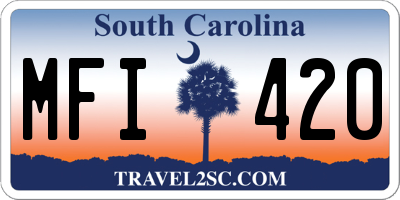 SC license plate MFI420