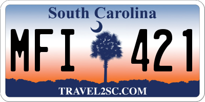 SC license plate MFI421