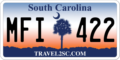 SC license plate MFI422