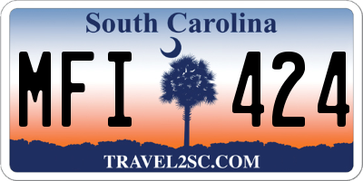 SC license plate MFI424