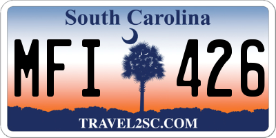SC license plate MFI426