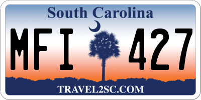 SC license plate MFI427