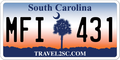 SC license plate MFI431