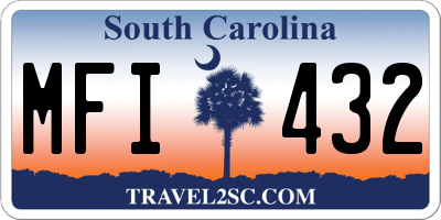SC license plate MFI432