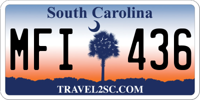 SC license plate MFI436