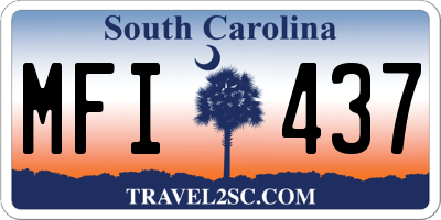 SC license plate MFI437