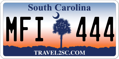 SC license plate MFI444