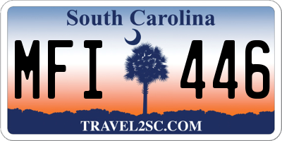 SC license plate MFI446