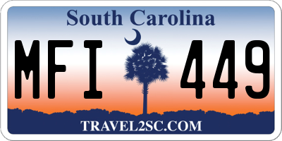 SC license plate MFI449