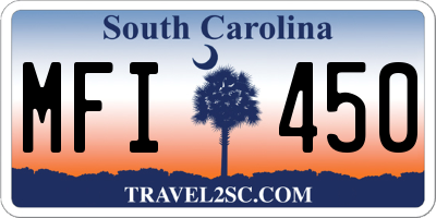 SC license plate MFI450