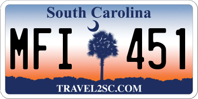 SC license plate MFI451