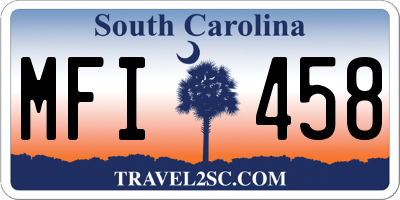 SC license plate MFI458