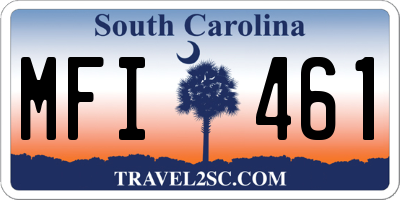 SC license plate MFI461