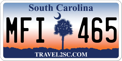 SC license plate MFI465