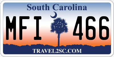 SC license plate MFI466